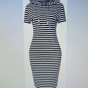 Clear love stripe hoodie dress size medium nwt